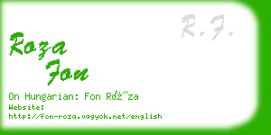 roza fon business card